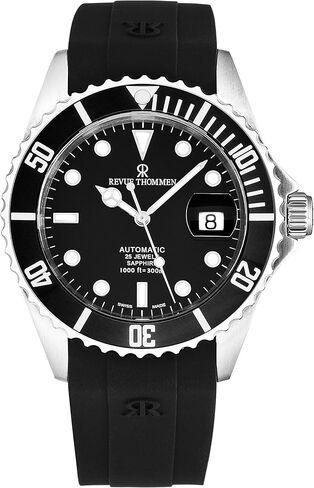 Revue Thommen Men's 'Diver' Black Dial Rubber Strap Swiss Automatic Watch 17571.2837 in Kuwait