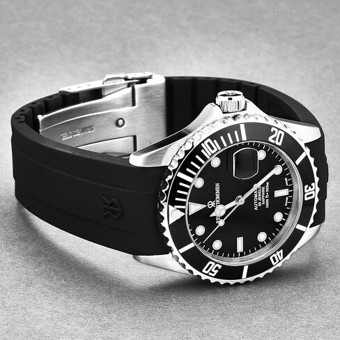 Revue Thommen Men's 'Diver' Black Dial Rubber Strap Swiss Automatic Watch 17571.2837 in Kuwait