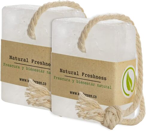 Vital Green Potassium Alum Crystal Block for Shaving – Alum Bar that Relieves Irritation Caused by Shaving and Hair Removal – Develops an Invigorating and Refreshing Reaction 3.18 oz / 90 g (1 Unit) in Saudi Arabia