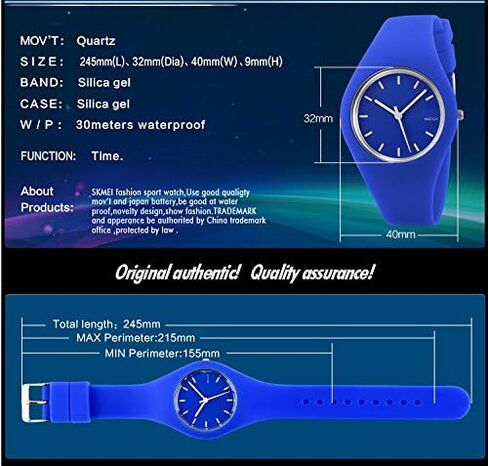 Gosasa Casual Simple Style Silicone Strap Women Men Sports Watches 30M Waterproof in Kuwait