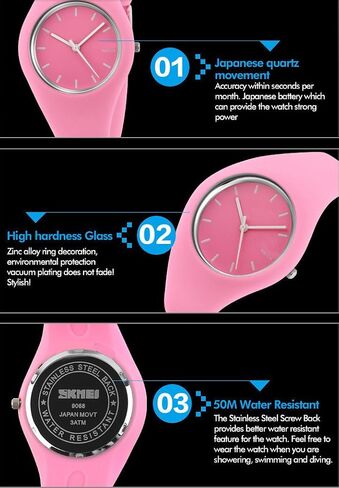 Gosasa Casual Simple Style Silicone Strap Women Men Sports Watches 30M Waterproof in Kuwait