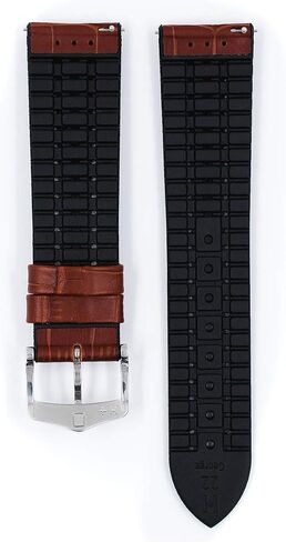 Hirsch George Embossed Calf Leather Watch Strap - 20mm, 22mm, 24mm - Black, Blue, Brown, Golden Brown - Quick Release Performance Watch Band in Saudi Arabia