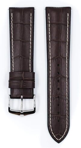 Hirsch George Embossed Calf Leather Watch Strap - 20mm, 22mm, 24mm - Black, Blue, Brown, Golden Brown - Quick Release Performance Watch Band in Saudi Arabia