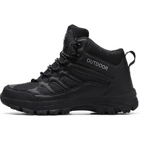 YOJANEO الرجال أحذية المشي لمسافات طويلة عدم الانزلاق في الهواء الطلق خفيفة الوزن تنفس منتصف أعلى حذاء من الجلد تنزه الرحلات مسارات التخييم أحذية عمل in Kuwait