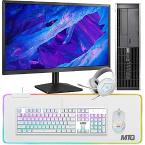 HP Elite Desktop Computer PC, 3.1 GHz, Intel Core i5, 16GB, RAM, 2TB HDD, New MTG 22 inch LED Monitor, MTG Gaming Kit, WiFi, Windows 10 Pro (Renewed) in Kuwait