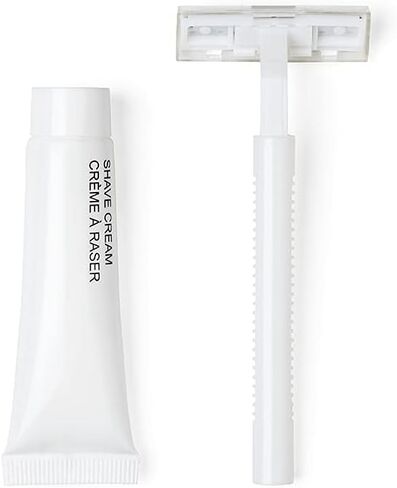 Shave Kit (Clear Frosted Sachet) - Hotel Amenities - Includes Twin Blade Razor and Moisturizing Shave Cream in Kuwait