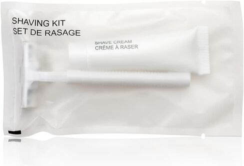 Shave Kit (Clear Frosted Sachet) - Hotel Amenities - Includes Twin Blade Razor and Moisturizing Shave Cream in Kuwait