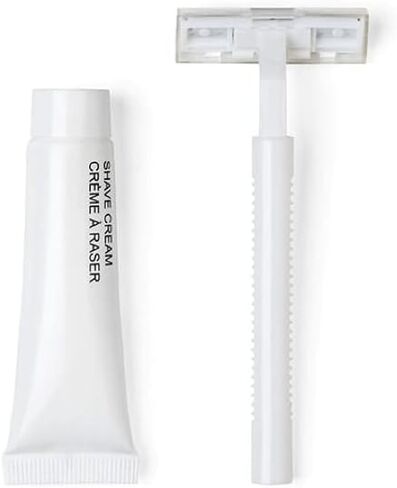 Shave Kit (Clear Frosted Sachet) - Hotel Amenities - Includes Twin Blade Razor and Moisturizing Shave Cream in Kuwait