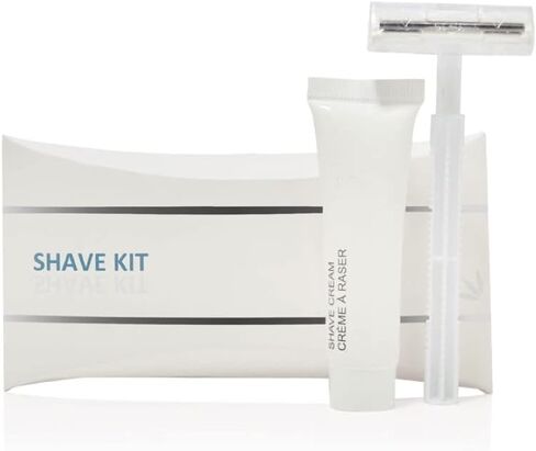 Shave Kit (Clear Frosted Sachet) - Hotel Amenities - Includes Twin Blade Razor and Moisturizing Shave Cream in Kuwait