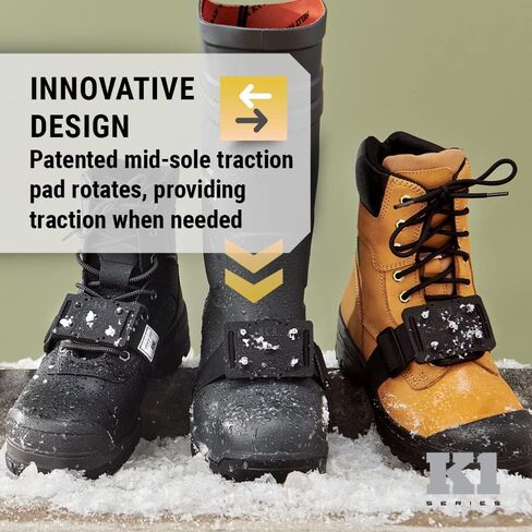 K1 Mid-Sole Ice Cleats - Easily Rotate Traction Cleats for Frequent Indoor/Outdoor Transition, Driving, or Climbing (1 Pair) in Saudi Arabia