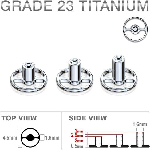 مرساة جلدية بقاعدة دائرية من التيتانيوم G23 (طول ارتفاع 2.5 ملم) in Kuwait