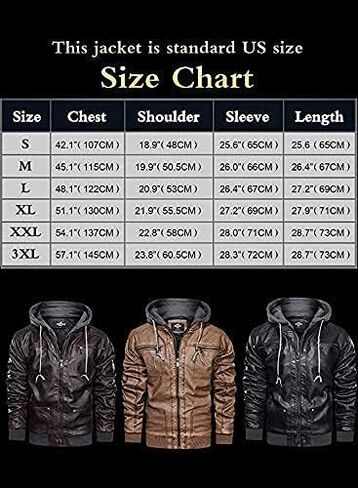 HOOD CREW Men's Warm PU Faux Leather Zip-Up Motorcycle Bomber Jacket with a Removable Hood in Saudi Arabia
