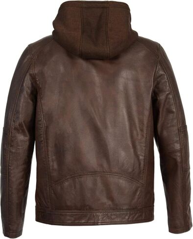 Milwaukee Leather SFM1850 Men's Black Snap Collar Leather Moto Jacket with Removable Hoodie in Saudi Arabia