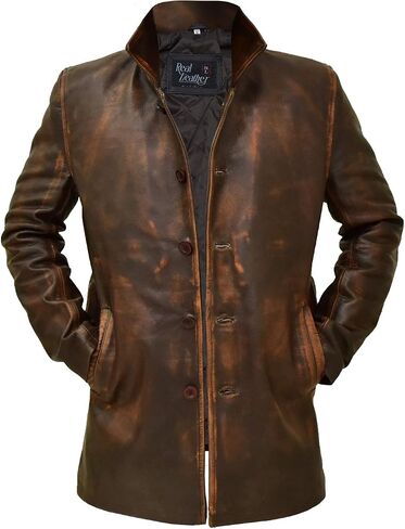 Brown Leather Jacket Men - Natural Distressed Leather Jackets for Men in Saudi Arabia