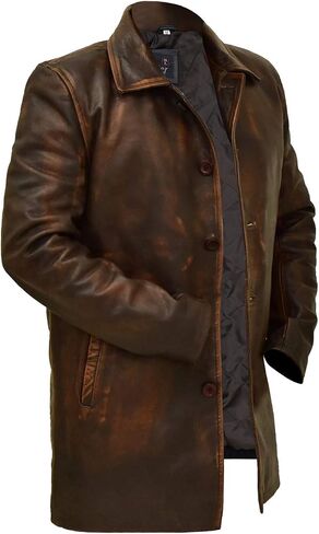 Brown Leather Jacket Men - Natural Distressed Leather Jackets for Men in Saudi Arabia