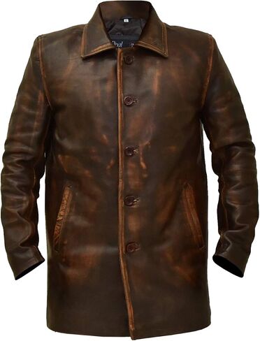 Brown Leather Jacket Men - Natural Distressed Leather Jackets for Men in Saudi Arabia