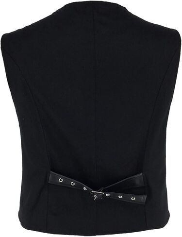 bslingerie Mens Medieval Steampunk Faux Leather Cowboy Waist Coat Vest in Kuwait