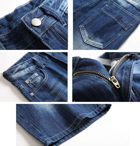 شورت جينز رجالي من FHQueen شورت صيفي من قماش الدنيم بمقاس كلاسيكي كاجوال مع جيوب in Kuwait