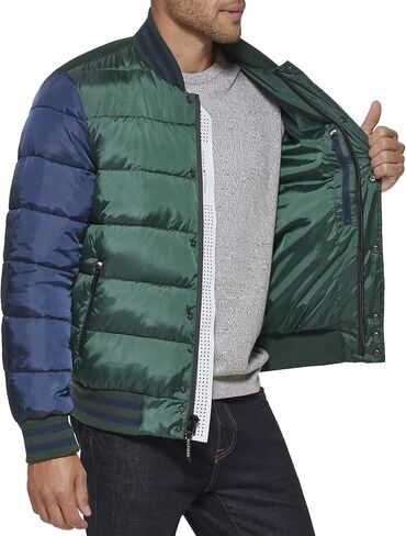 Tommy Hilfiger Men's Quilted Varsity Puffer Bomber in Saudi Arabia