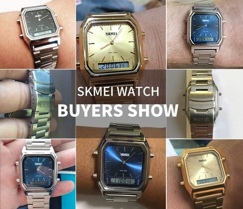 Unisex Wrist Watch, Waterproof Military Analog Digital Watches with LED Multi Time Chronograph, Stainless Steel Business Watches for Men in Saudi Arabia