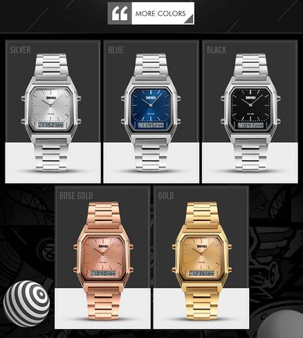 Unisex Wrist Watch, Waterproof Military Analog Digital Watches with LED Multi Time Chronograph, Stainless Steel Business Watches for Men in Saudi Arabia