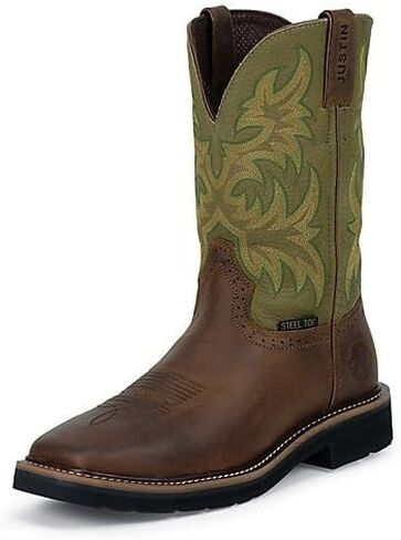 Justin Men's Driller Western Work Boot Steel Toe Dark Brown 10.5 EE US in Kuwait