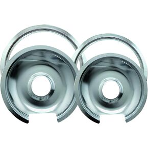 Range Kleen Drip Pan & Trim Ring Chrome 1 Small/6" Pan & Ring and 1 Large/8" Pan & Ring - 4 Pack in Saudi Arabia