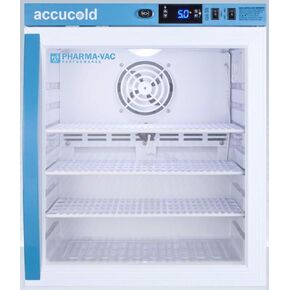 Summit Appliance ARG1PV Pharma-Vac Performance Series 1 Cu.Ft. Countertop Compact Vaccine Commercial All-refrigerator with Glass Door, Automatic Defrost, Digital Thermostat and White Cabinet in Kuwait