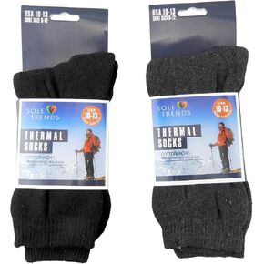 2 Pair Men's Warm Thermal Crew Socks Cotton Rich With Cushioned Heel & Sole in Saudi Arabia