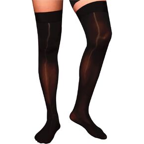 LiiYii Men's Sissy See-Through Thin Silk Stocking Stretchy Sheer Thigh High Socks Underwear in Saudi Arabia