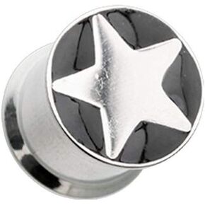 Steel Black Star Threaded Ear Gauge Plug in Saudi Arabia