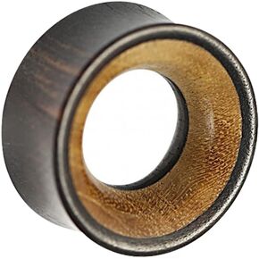 Pair 00g (10mm) to 1 (25mm) Organic wood with steel logo plug MoDTanOiz in Kuwait