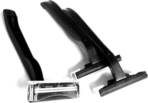 100 Box of Bullet Blades Black Razor Blades Disposable Stainless Steel Hospitality Quality Shavers High End Twin Blade Razors for Men and Women in Kuwait