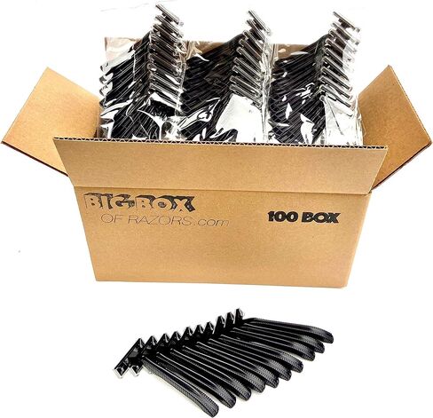 100 Twin Blade Black Disposable Razors in Bulk - Professional or Home Use in Saudi Arabia