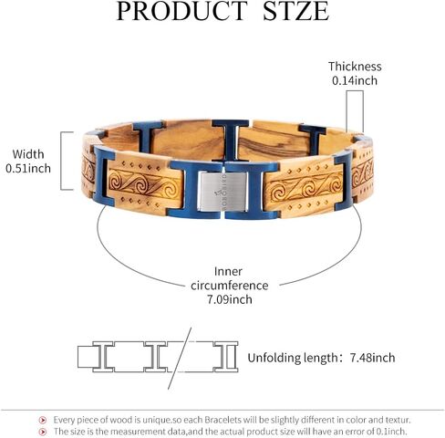 BOBO BIRD Wood Bracelet Men Charms Wooden Bangle Jewelry Mens Special Christmas Gift in Saudi Arabia