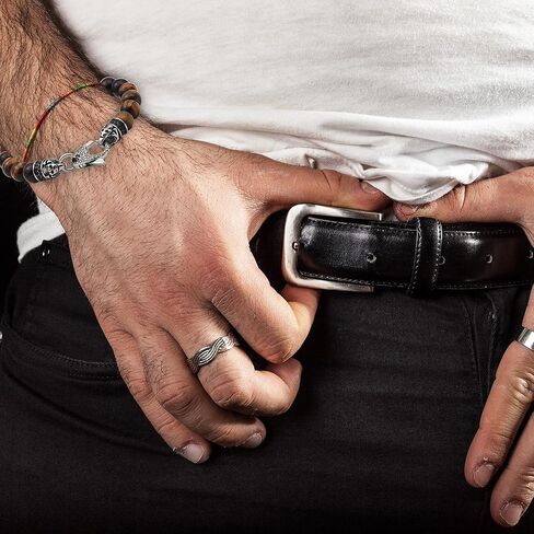 هدايا أساور مطرزة للرجال من Starmond: سوار عين النمر 10 مم للرجال أساور سوداء للرجال خرز مع تصميم جمجمة من الفولاذ المقاوم للصدأ ومشابك جراد البحر كهدية مجوهرات للرجال من أساور القلق وسوار تخفيف التوتر. (عين النمر الصفراء)… in Kuwait