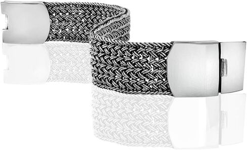 Silver Net - 925 Sterling Silver Braided Wide Men Bracelet – Size 7.5 to 10 inches in Kuwait