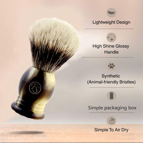 Shaving Brushes for Men, Frank FS shaving 2-band Finest Synthetic Badger Hair Vintage Handle Brush Gift for Friends(knot size 20mm) in Saudi Arabia