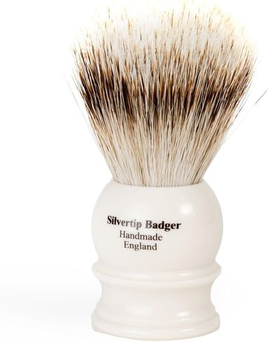 Edwin Jagger 1EJ462 Medium Silver Tip Badger Shaving Brush, Imitation Light Horn for use with Shaving Cream or Soap for Men in Saudi Arabia