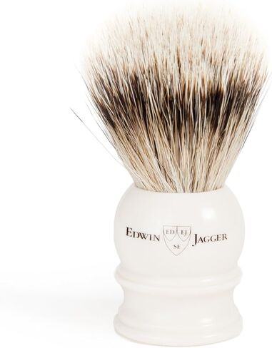 Edwin Jagger 1EJ462 Medium Silver Tip Badger Shaving Brush, Imitation Light Horn for use with Shaving Cream or Soap for Men in Saudi Arabia