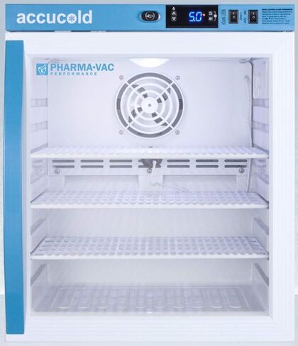 Summit Appliance ARG1PV Pharma-Vac Performance Series 1 Cu.Ft. Countertop Compact Vaccine Commercial All-refrigerator with Glass Door, Automatic Defrost, Digital Thermostat and White Cabinet in Kuwait