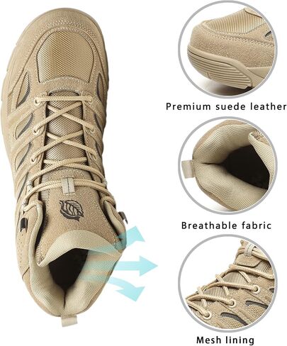 derlychug Men's Hiking Boots Military Tactical Combat Lightweight Outdoor Boots in Saudi Arabia