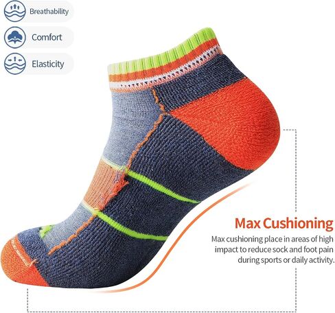 JOYNÉE Mens Low Cut Athletic Cushion Socks Comfort Running Ankle Socks with Moisture Wicking 6 Pack in Saudi Arabia