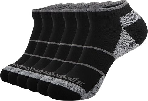 JOYNÉE Mens Low Cut Athletic Cushion Socks Comfort Running Ankle Socks with Moisture Wicking 6 Pack in Saudi Arabia