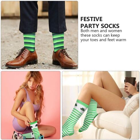 NUOBESTY 3 Pairs St Patricks Day Socks Green Socks Stretchable Clover Socks in Saudi Arabia