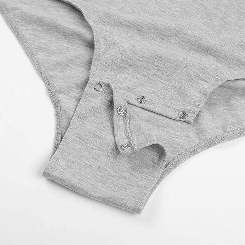 XUNZOO Men Adult Short Sleeve Collared Shirts Cotton Stretch Crotch Button Bodysuit Romper Undershirt in Kuwait