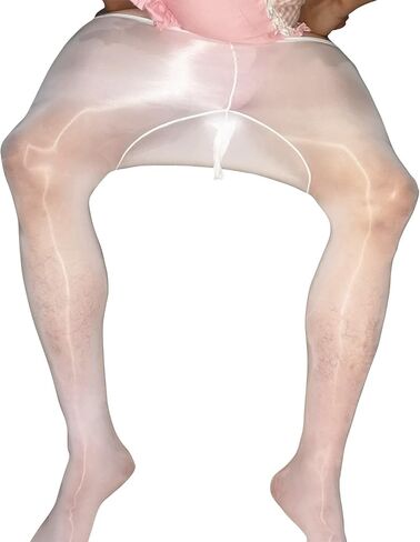 HIMEALAVO Men's Sexy jj Set of Oil Bright Pantyhose Ice Silk Stockings god Pants in Saudi Arabia