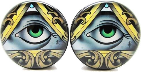 Pierced Republic Eye of Illuminati Ear Plugs - Acrylic - Screw on - New *Pair* in Saudi Arabia