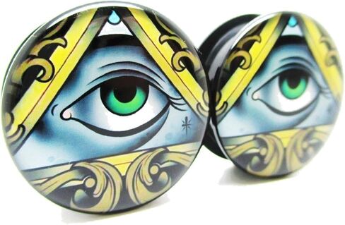 Pierced Republic Eye of Illuminati Ear Plugs - Acrylic - Screw on - New *Pair* in Saudi Arabia