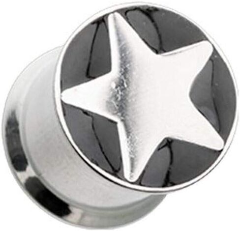 Steel Black Star Threaded Ear Gauge Plug in Saudi Arabia